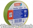 Taśma elektroizolacyjna 19mm/20m TESA ziel-żół